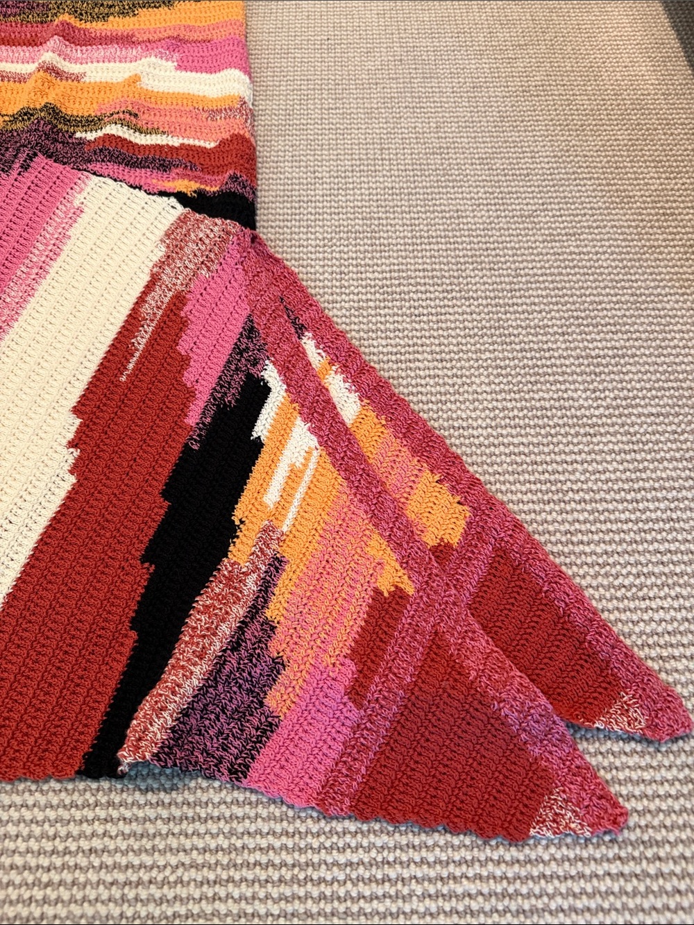 A.L.C. Multicolor Knit Maxi Skirt — Pink, Orange & Black Abstract - Picture 6 of 6